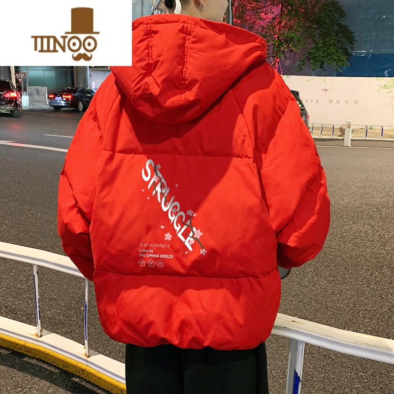 YANXU短款羽绒棉服男冬季加厚面包服青少年棉衣外套ins潮牌宽松小棉袄高清大图