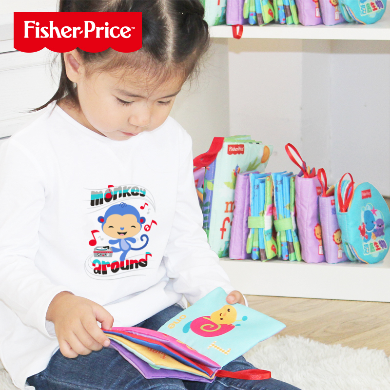 费雪Fisher-Price 婴幼儿布书 宝宝布书套装(含4本动物生物数字认知)F0811