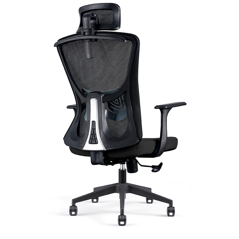 初嘉 CJ-7060办公椅转椅电脑椅网布学习椅高背职员椅 黑框高清大图