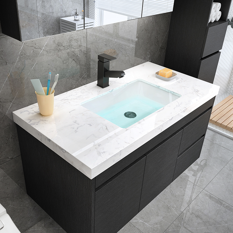 克丽74菲儿北欧智能浴室柜组合定制大理石台下盆卫生间现代简约挂墙