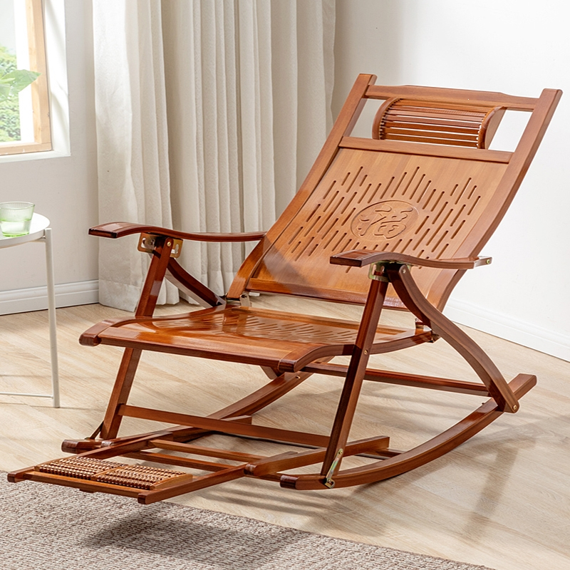 摇摇椅躺椅午休折叠藤椅大人老人专用逍遥竹椅子靠背阳台家用休闲