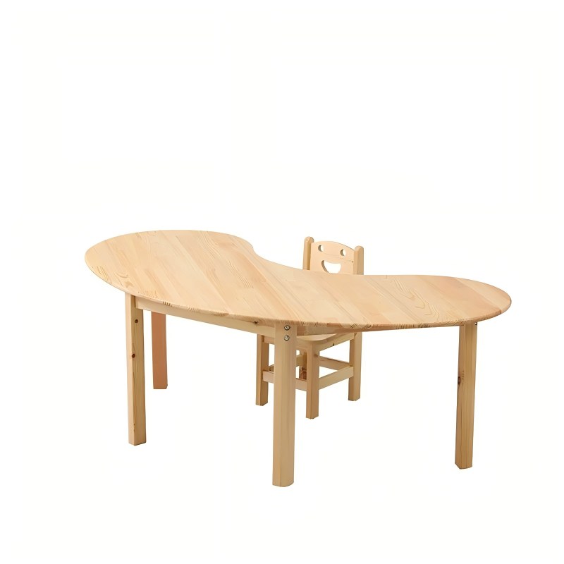 大风车YRZ002幼儿桌月亮桌 原木色