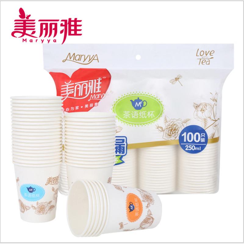 美丽雅 9盎司100只装纸杯 250毫升茶语系列(计价单位:套)高清大图