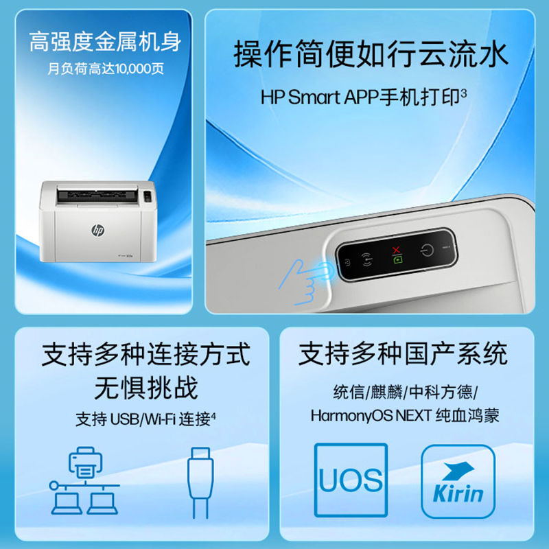 惠普HP Laser 105a锐系列黑白激光无线wifi网络手机打印机学生家庭作业资料家用小型办公套餐9:4个原装快易加硒鼓+12支碳粉高清大图