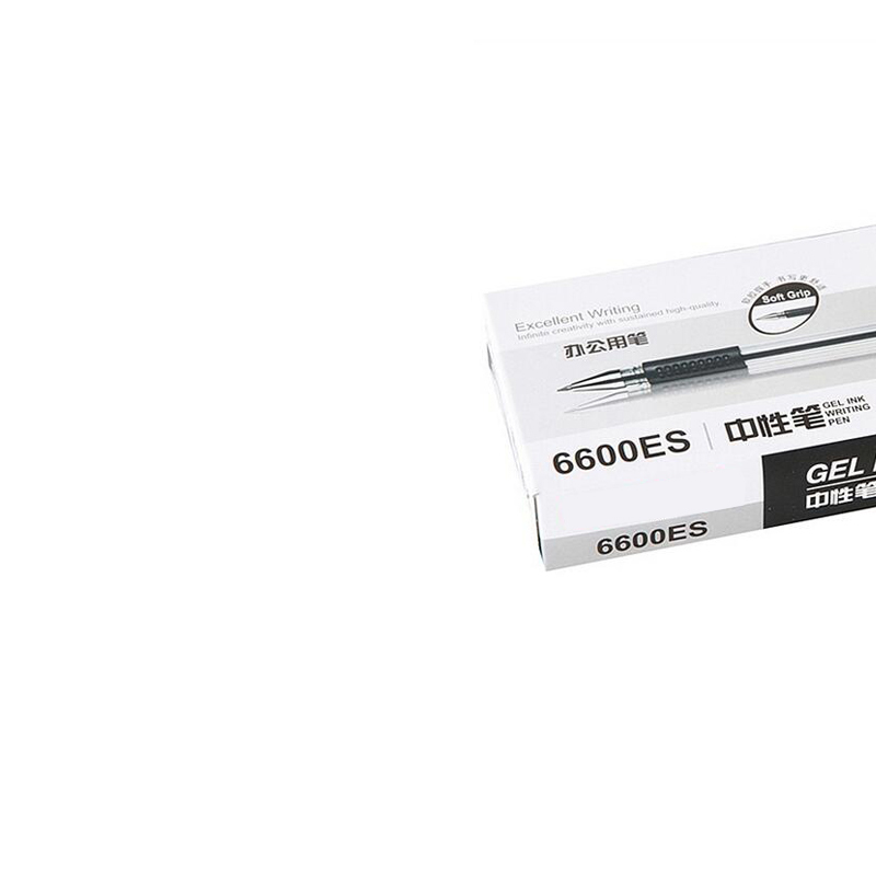 得力6600ES 0.5mm中性笔 签字笔黑色12支/盒