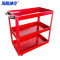 海斯迪克 HK-5175 三层带轮手推零件车 加厚收纳工具车 汽修维修工具车 红色加厚