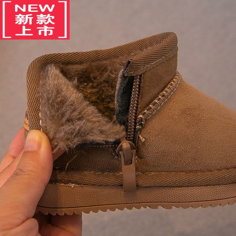 可莉允儿童雪地靴2022冬款男童加绒加厚短靴女童雪地棉小童宝宝棉鞋冬靴图片