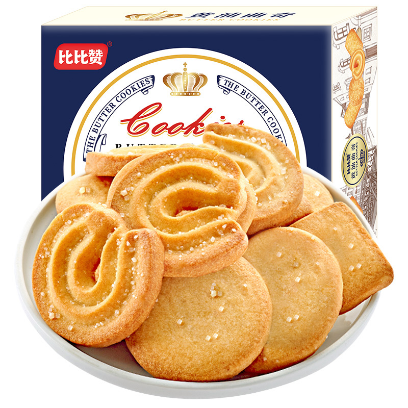 [第二件1元]比比赞黄油曲奇饼干90g零食小吃网红休闲食品散装包装