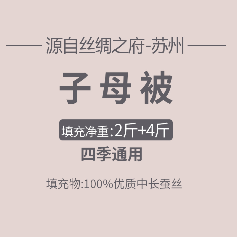 太湖雪蚕丝被100%蚕丝中长丝春秋被芯秋冬被子保暖子母被 静柔型