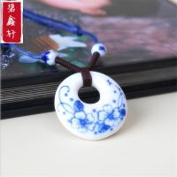 陶瓷项链毛衣链 女民族风手工青花配饰 时尚百搭送女朋友七夕情人节礼物