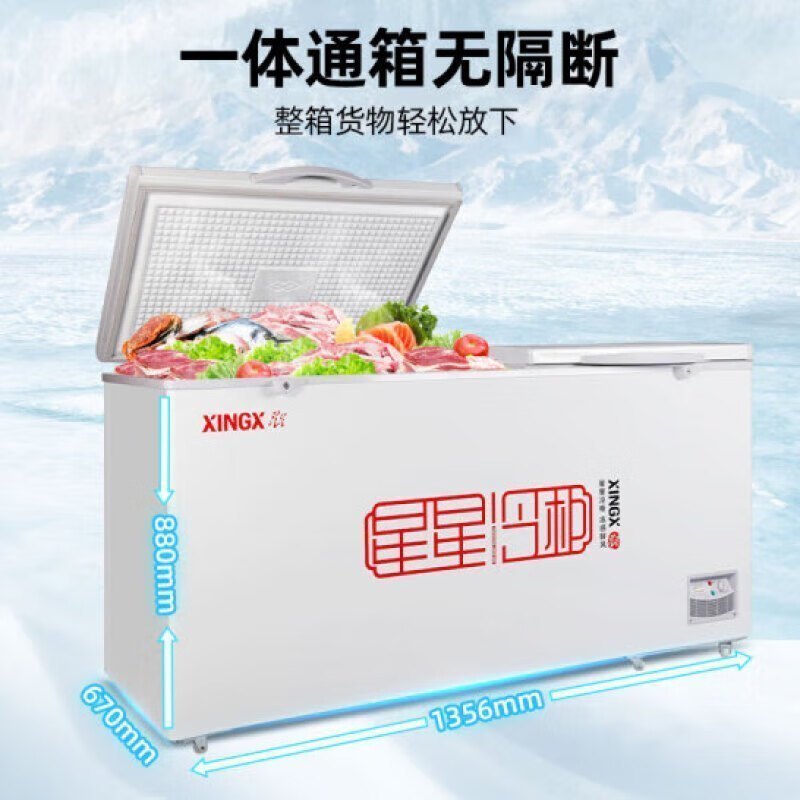 星星(XINGX)BD/BC-408GD冰柜商用大容量全冷冻冷藏单温转换冷柜408升保鲜设备冷藏柜肉类冷冻柜