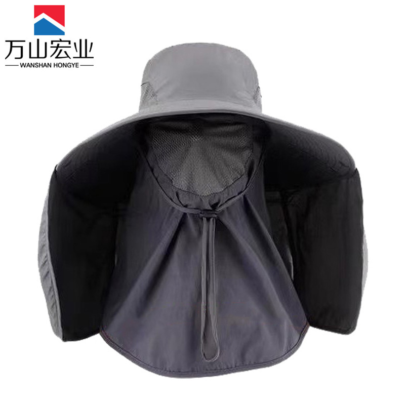 万山宏业 防晒帽 遮阳帽 披肩+面罩 太阳帽 QT19 顶高清大图