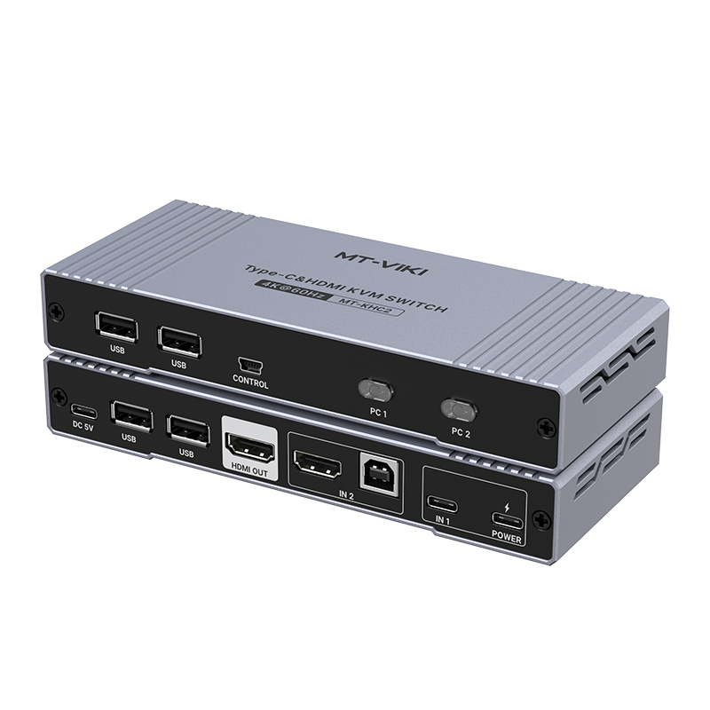 迈拓维矩MT-KHC2 kvm切换器二进一出高清4k60hz笔记本typec电脑hdmi双主机显示器切屏器键盘鼠标共享器高清大图