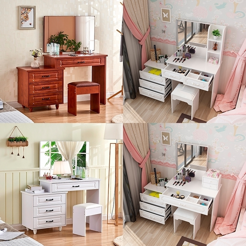 闪电客宜家梳妆台多功能ins卧室梳妆台网红简约现代小户型经济型化妆
