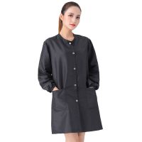 理发店围裙美发师大工服宠物店发廊烫染衣服助理小工服防水不沾发 黑色M 男女穿90-130斤