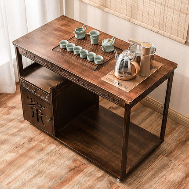 可移动的茶台闪电客茶车家用茶水柜阳台带轮小茶桌功夫茶盘泡茶一体边