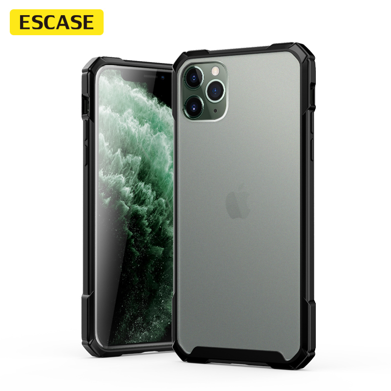 ESCASE 苹果11pro手机壳iphone11pro保护套全包高档硅胶气囊防摔磨砂玻璃保护壳ES-SC-11钢琴黑高清大图
