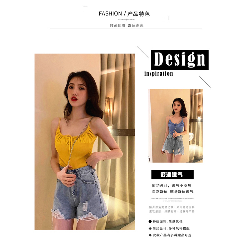 送抹胸】2019年夏季新款百搭通勤针织小吊带女内搭网红打底背心无袖吊带修身性感打底衫上衣青春流行时尚清凉透气吊带纯色
