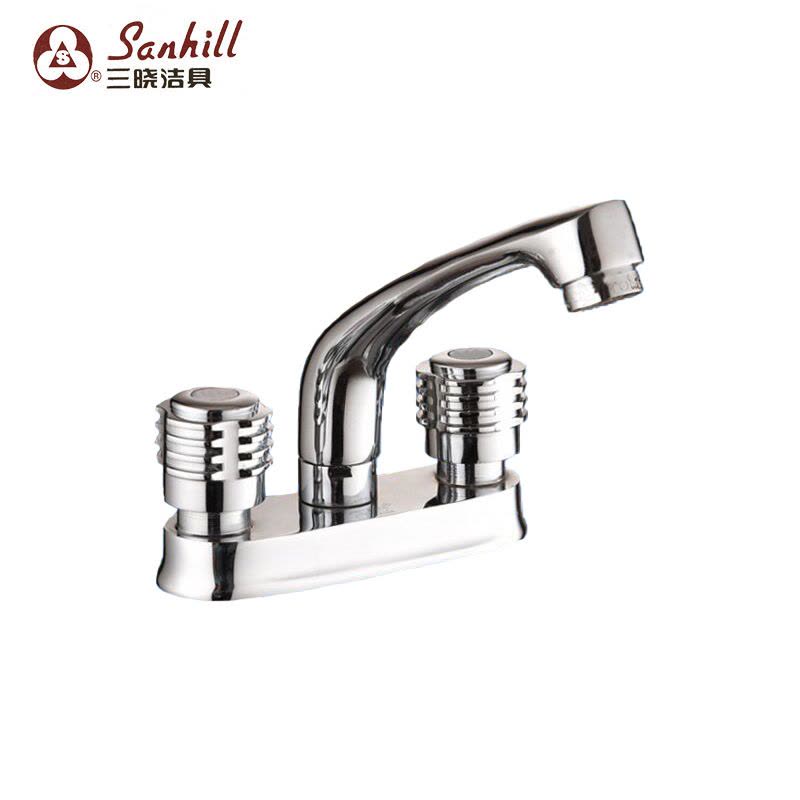 三晓全铜主体双把冷热面盆龙头SX-17096 个图片