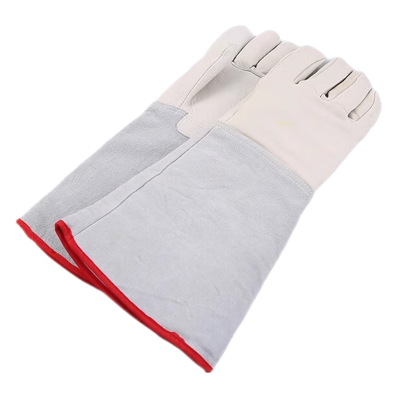 KAISI防冻手套牛皮耐低温防冻26cm款灭火器冰箱防寒防护冰柜加油使用高清大图