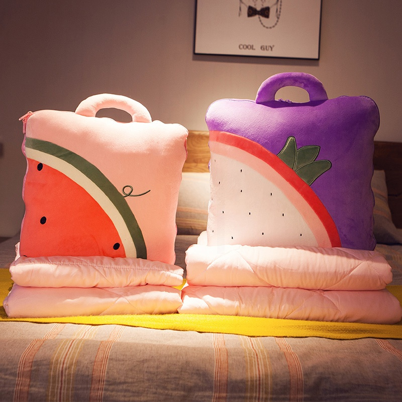 敬平可爱车载折叠抱枕被子两用午睡小枕头汽车办公室靠枕靠垫车内山竹