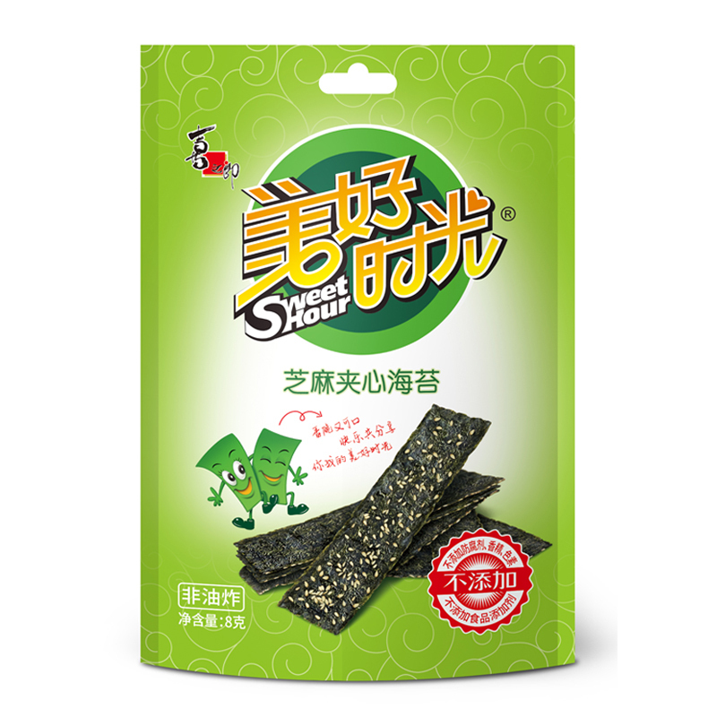 喜之郎 美好时光 8g芝麻夹心海苔 非油炸 不添加