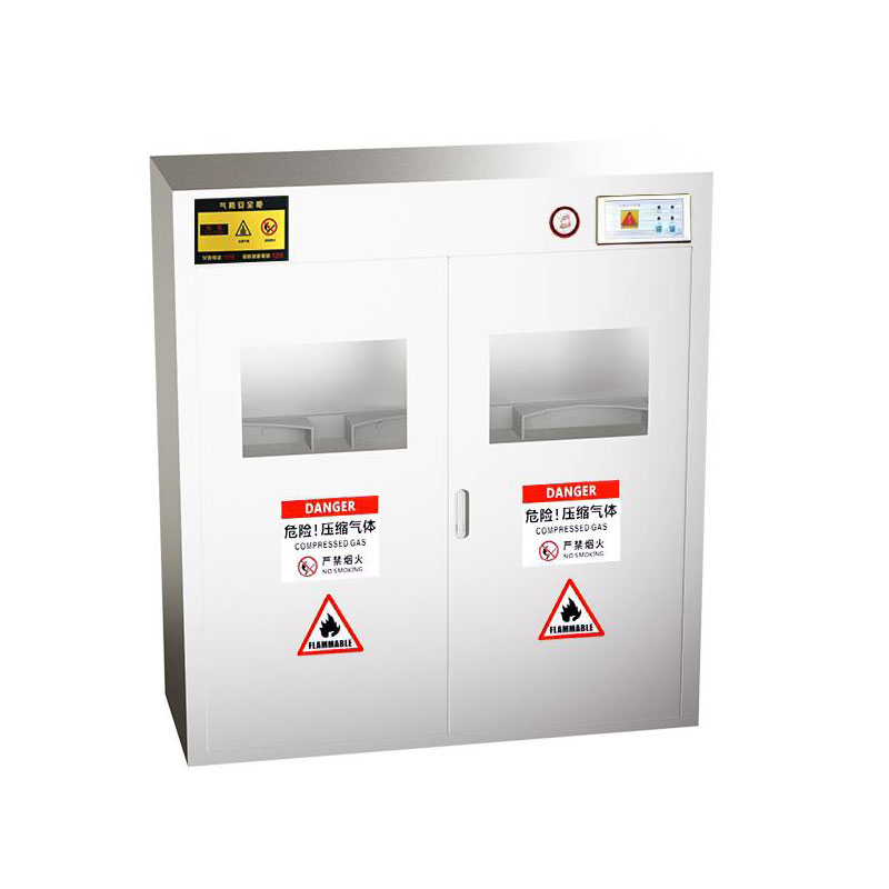 不锈钢气瓶柜 201三瓶报警高清大图