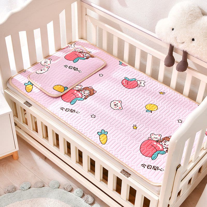 婴儿凉席夏幼儿园午睡冰丝席透气吸汗夏季可用乳胶宝宝儿童婴儿床图片