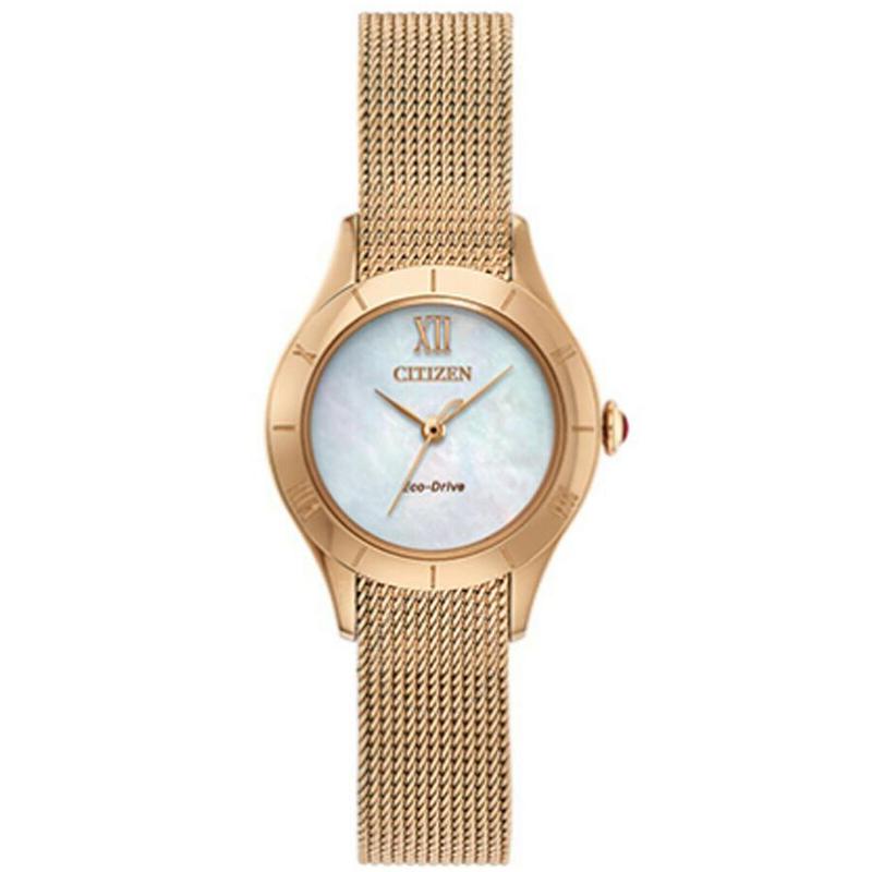 mother of pearl dial石英珍珠母表盘女士手表em0783-85d