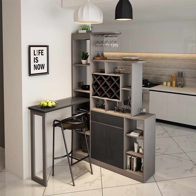 吧台桌北欧折叠家用鞋柜一体客厅隔断柜双面酒柜现代简约玄关柜