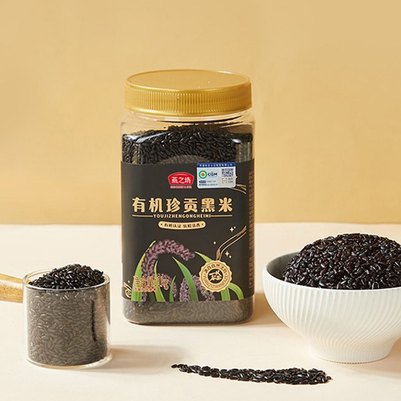 燕之坊黑米颗粒饱满大小均匀品相完好软糯可口米香浓郁罐装1kg高清大图