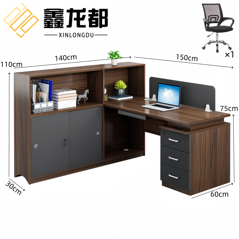 鑫龙都屏风办公桌套高清大图