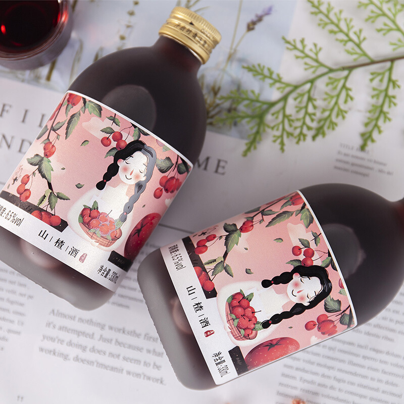 通明山 低度微醺网红高颜值水果酒 女士甜酒 山楂味果酒 6.5度 330ml*1瓶 单瓶装