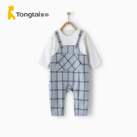 童泰(TONGTAI)春夏款婴儿衣服3-24月男女宝宝假两件哈衣婴幼儿背带式哈衣儿童服装儿童内衣小童宝宝内衣