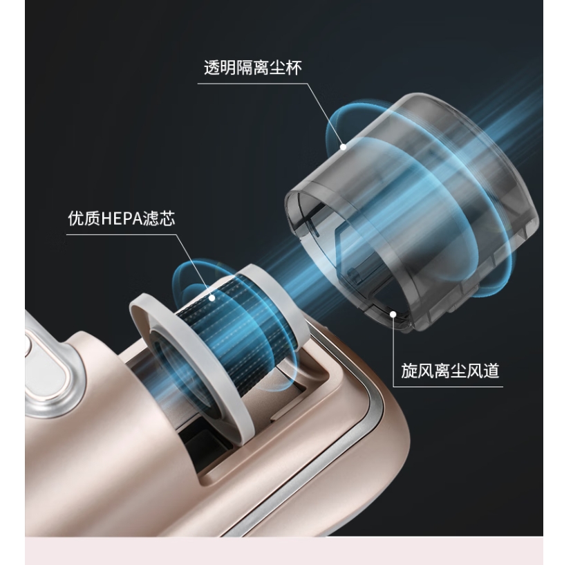 荣事达(Royalstar)RS-XS261H(喷漆)+2个滤芯 除螨仪 70W(单位:台)玫瑰金高清大图