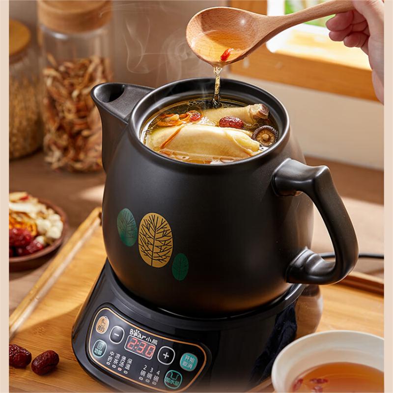 小熊(bear)中药锅煎药壶 3.5L中药壶养生壶全自动熬药砂锅 JYH-B40Q1 文武火变频 黑色 / 台高清大图