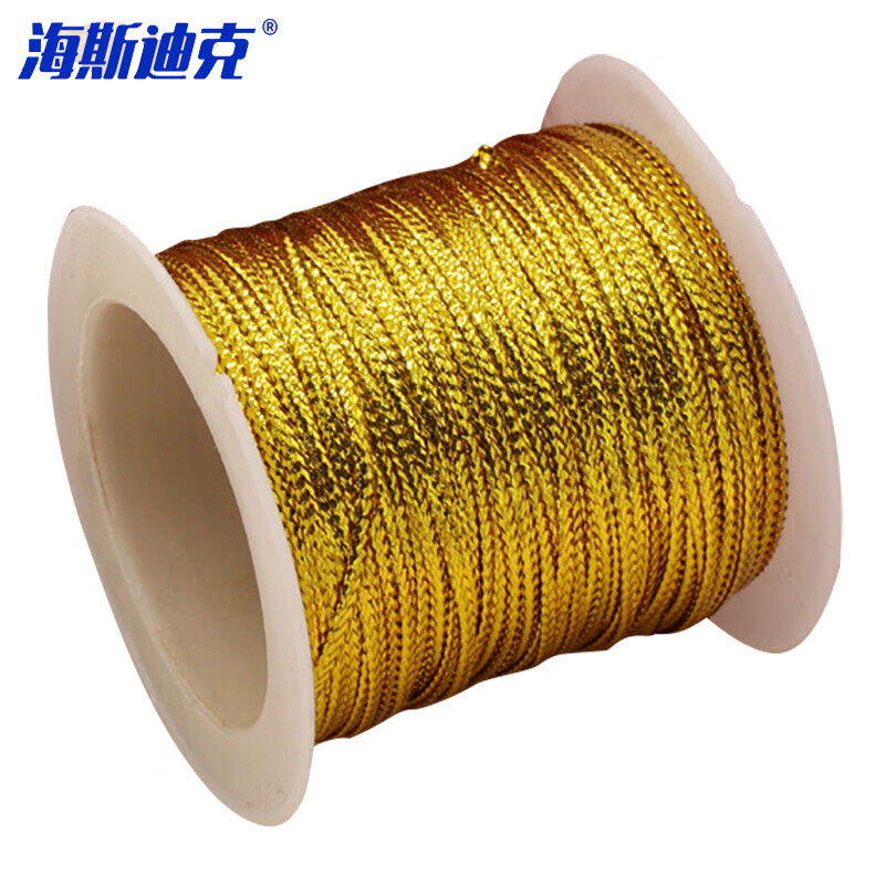 海斯迪克 金丝线银线编织绳 HKQL-34 银色 1卷高清大图