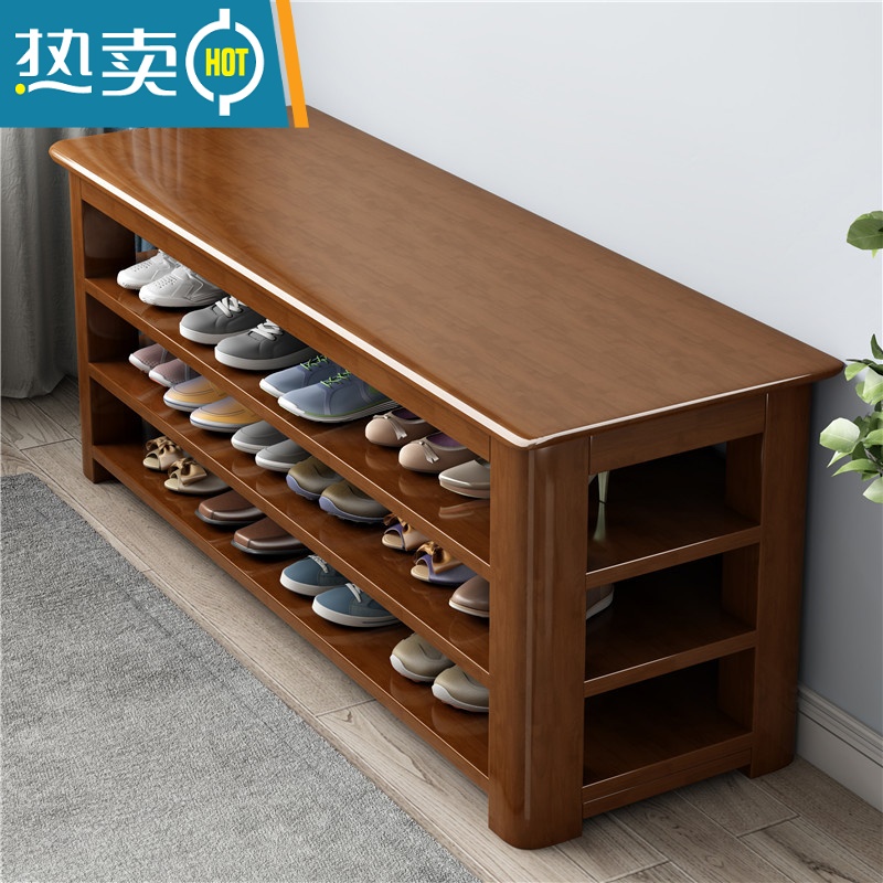 敬平实木换鞋凳家用门口入户鞋柜坐凳一体长条凳可坐穿鞋凳进门收纳凳高清大图