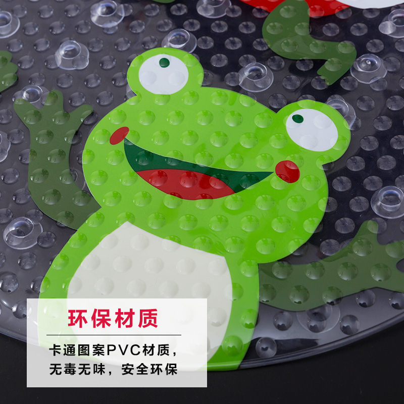 儿童卡通浴室防滑垫淋浴房脚垫大号卫生间PVC厚地垫洗澡浴室垫子 三维工匠高清大图