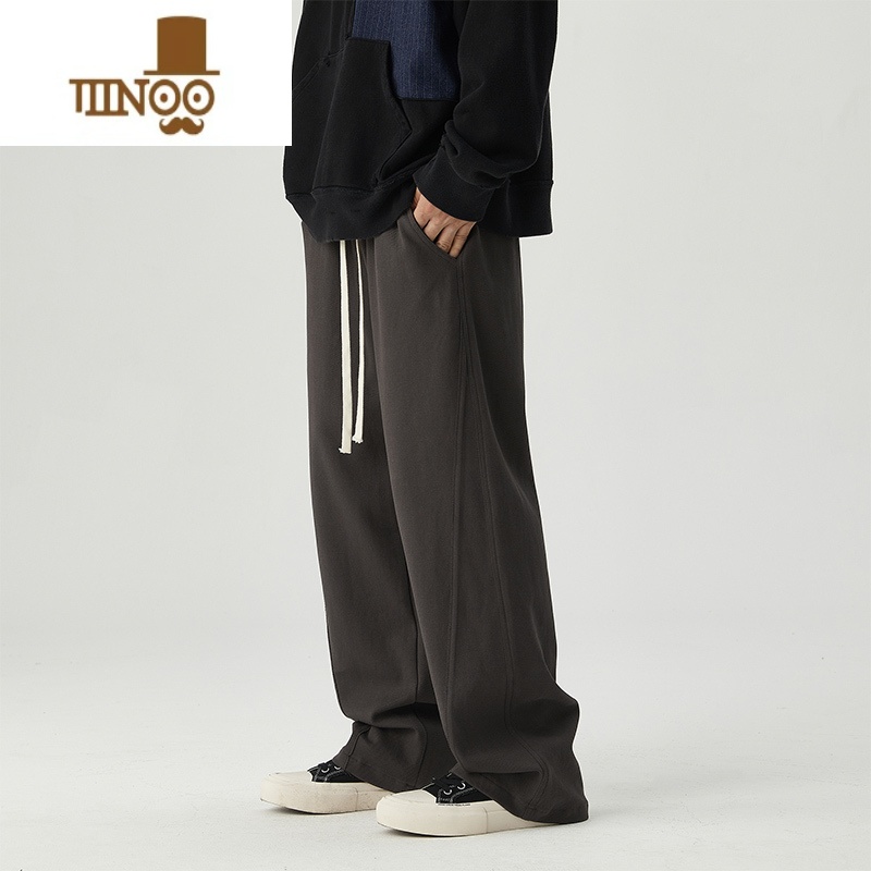 YANXUsuecx2023秋季新款美式宽松直筒休闲裤子男女款垂质感舒适时尚潮高清大图