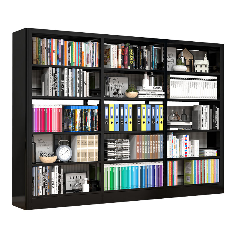 戴劲 书架学校图书馆阅览室书籍架落地资料档案架黑色白色 双面一列三