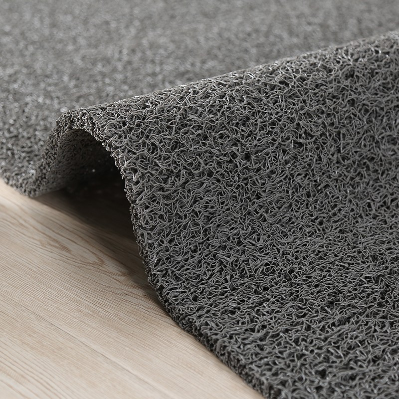 美帮汇可裁剪镂空丝圈地毯地垫厅客厅垫加厚透水防滑脚垫 灰色中丝粗细中等 1.2&times;8米