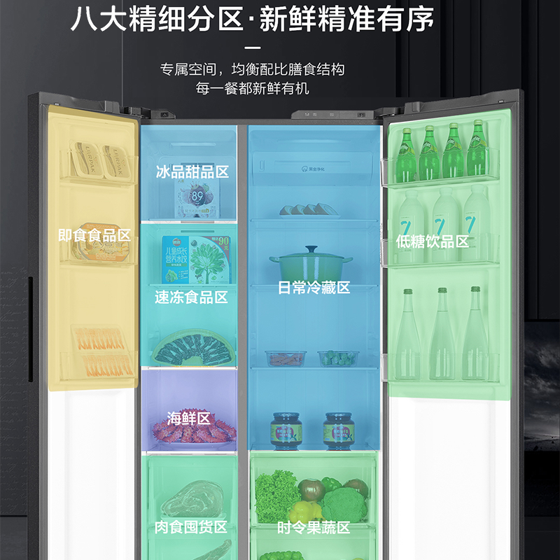 海尔玉墨银对开门冰箱 BCD-541WGHSSEDSD 541升变频风冷自动除霜一级能效家庭大容量高清大图