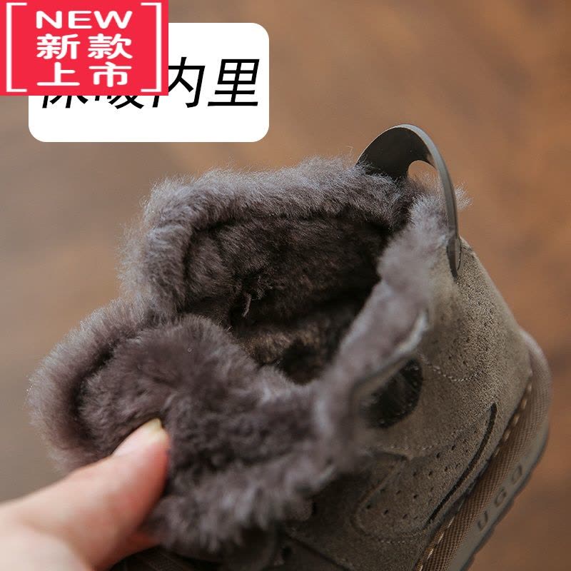 可莉允儿童雪地靴男童一体冬鞋加厚加绒小童宝宝大棉鞋女童面包鞋图片