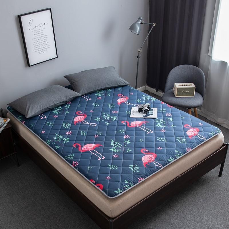 美帮汇四季印花榻榻米床垫 火烈鸟-蓝 100*200cm