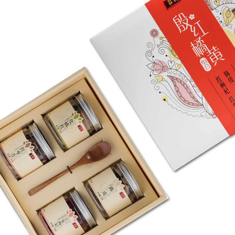 庄民化橘红陈皮红枣片红枸杞礼盒323g/盒 化州桔红果片新会陈皮干红枣干片中宁红枸杞 花草茶年货