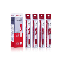得力(deli) S782 按动中性笔替芯0.5mm子弹头(红)20支/盒 办公用品