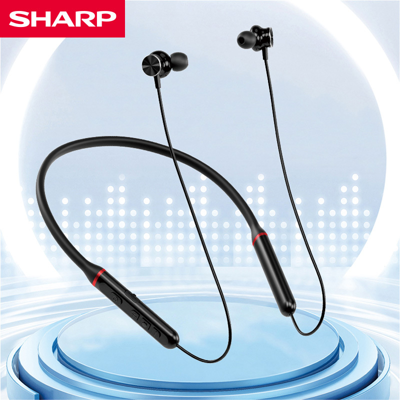 夏普(SHARP) 颈挂式无线立体声耳机HP-NW16H钢琴黑*高清大图