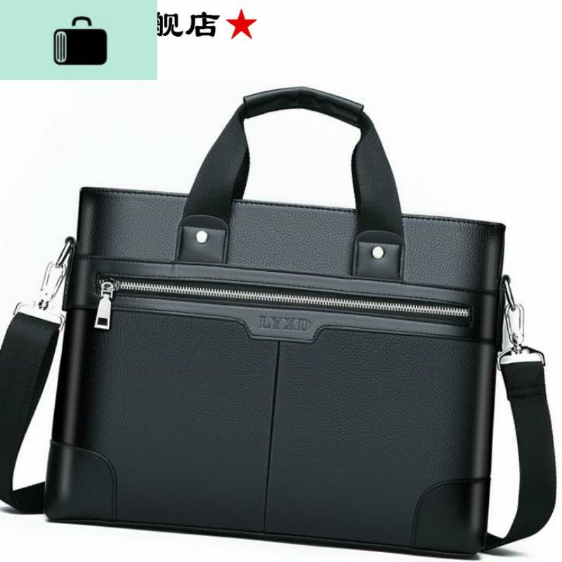 新款皮质质感男士休闲包商务手提包电脑包公文包单肩包斜挎包NEW LAKE男士手提包图片