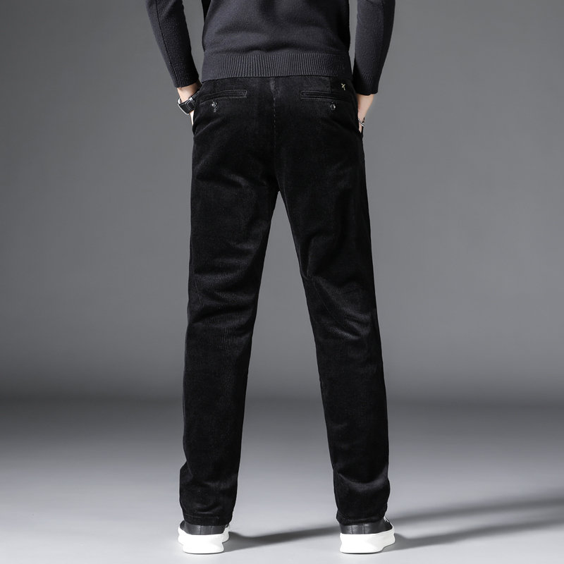 yuansu男士休闲裤灯芯绒宽松直筒条绒秋冬款长裤子韩版灯草绒男裤子